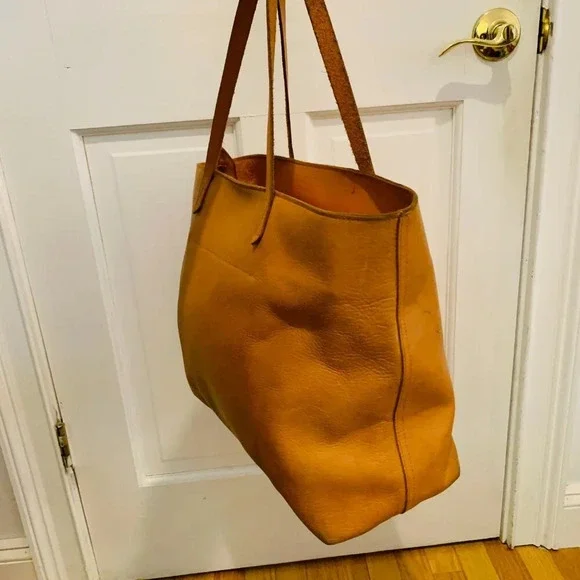 Madewell Brown Leather Zip-top Transport Tote Bag XL size - Picture 12 of 16
